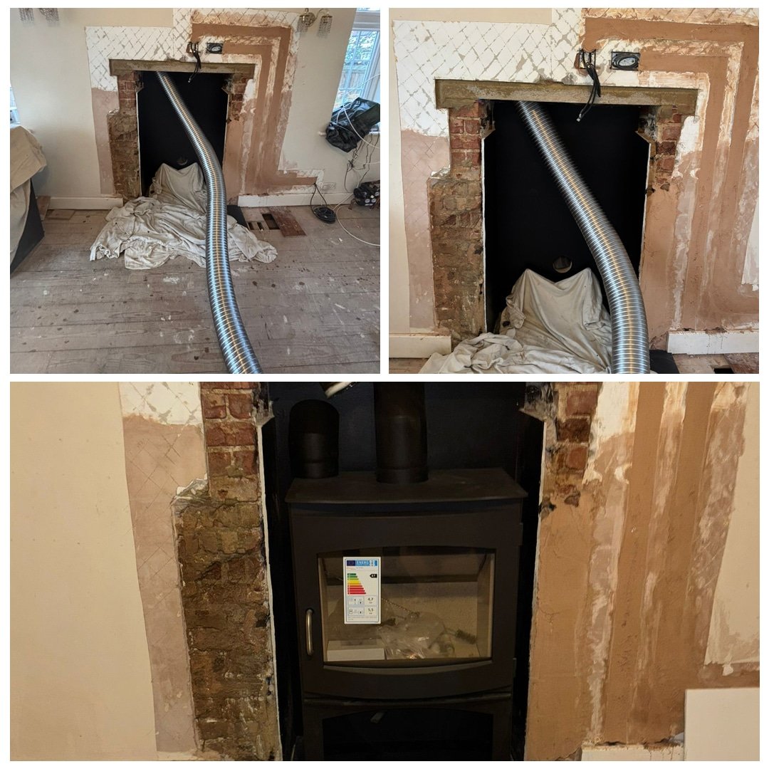 Bespoke heating system with Log Stove Back Boiler